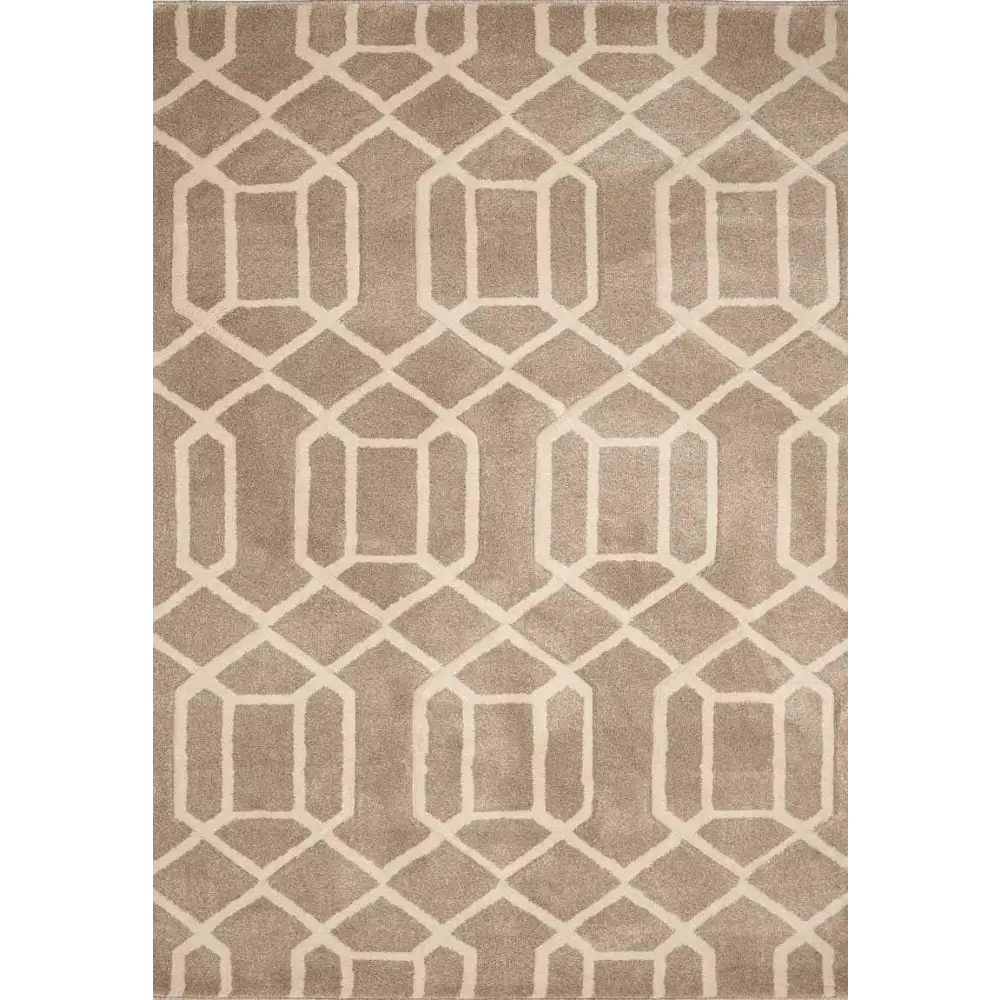 Newport Lattice Rug – Textured Geometric - 80X150 cm / Beige - Rugs