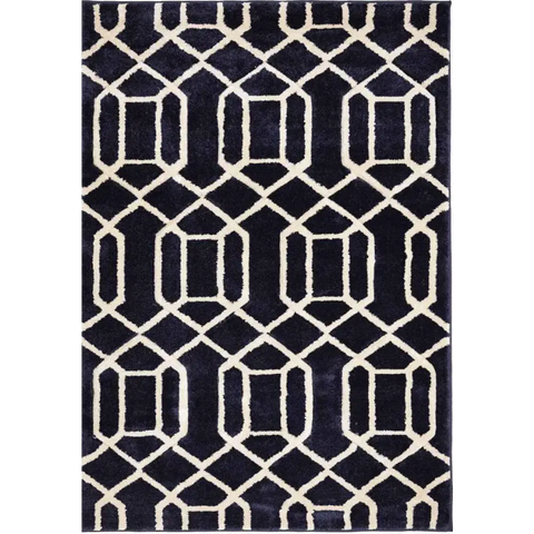 Newport Lattice Rug – Textured Geometric - 80X150 cm / Blue - Rugs