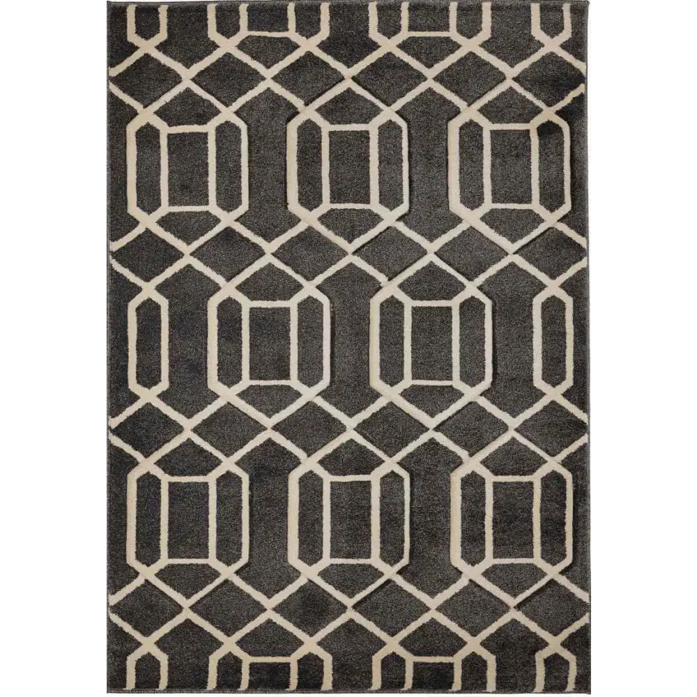 Newport Lattice Rug – Textured Geometric - 80X150 cm / Grey - Rugs