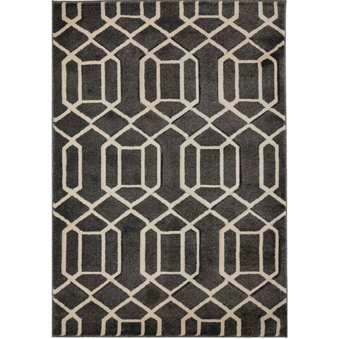 Newport Lattice Rug – Textured Geometric - 80X150 cm / Grey - Rugs
