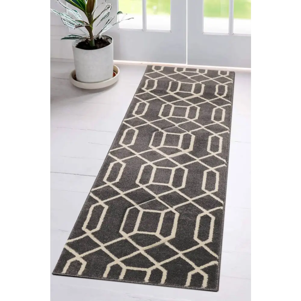 Newport Lattice Rug – Textured Geometric - Rugs