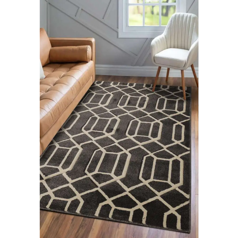 Newport Lattice Rug – Textured Geometric - Rugs