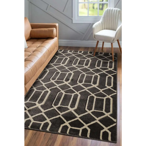 Newport Lattice Rug – Textured Geometric - Rugs