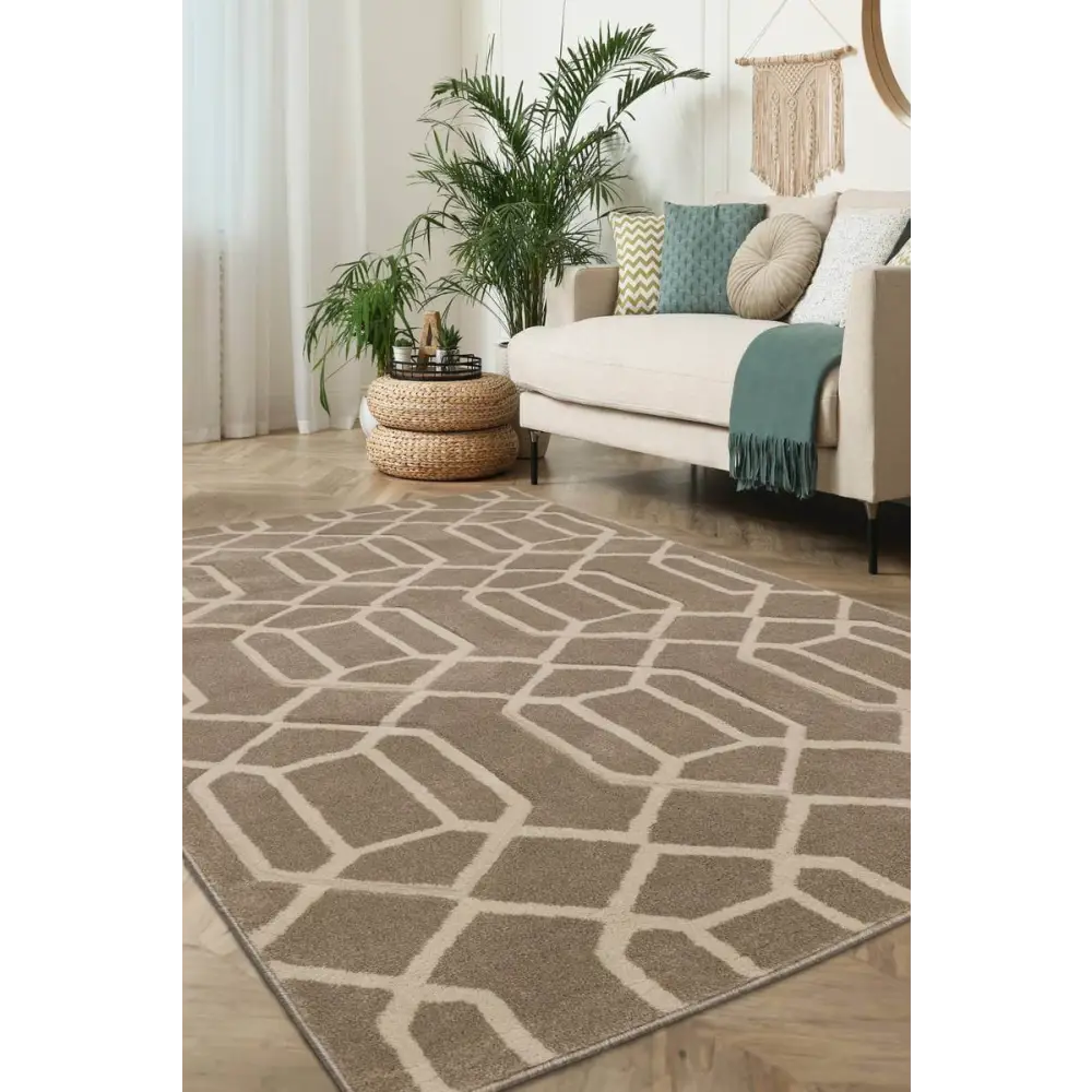 Newport Lattice Rug – Textured Geometric - Rugs