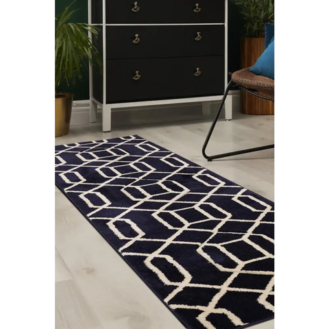 Newport Lattice Rug – Textured Geometric - Rugs