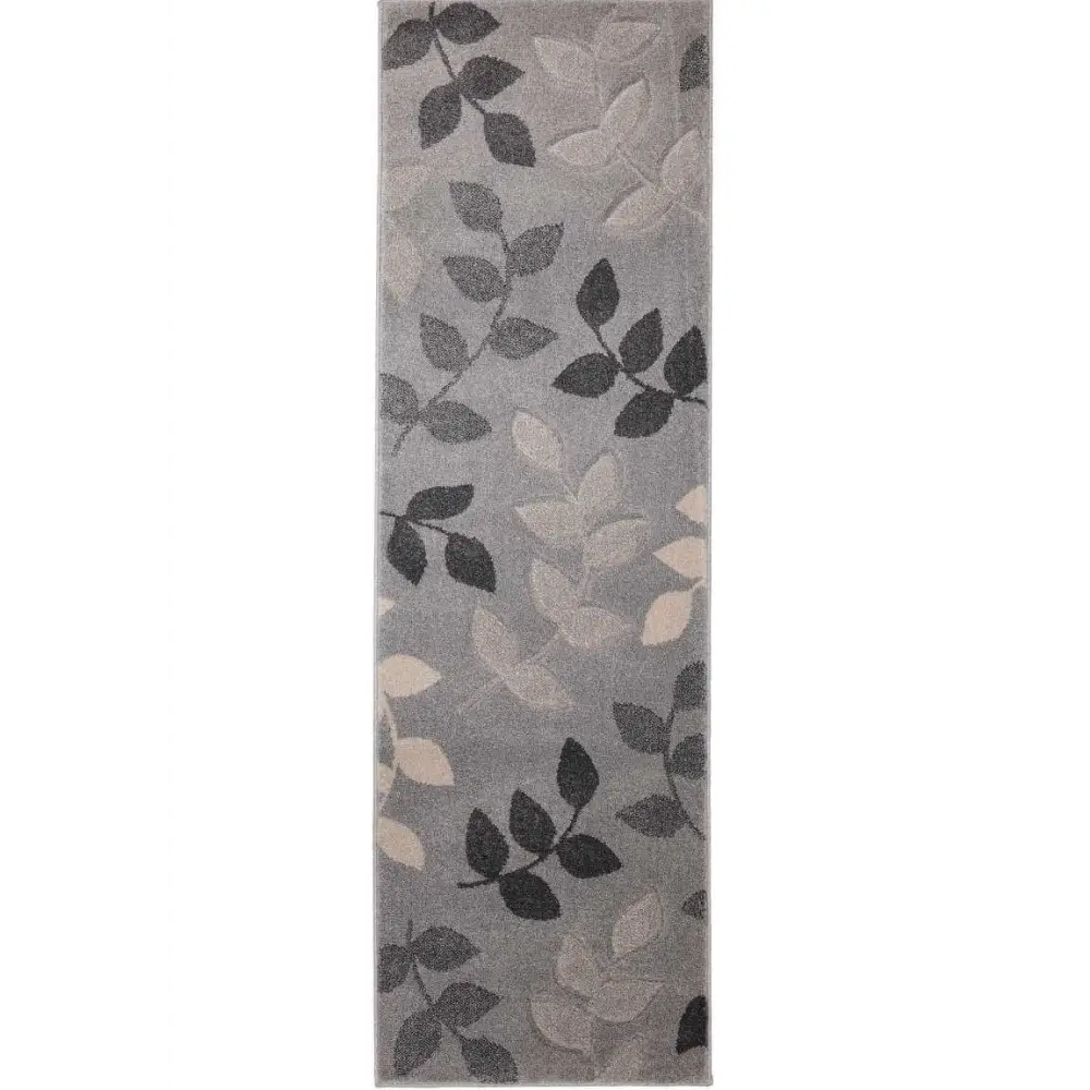 Newport Leaf Rug – Hand-Carved Floral Design - 60X200 cm / Grey - Rugs