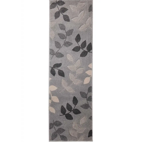 Newport Leaf Rug – Hand-Carved Floral Design - 60X200 cm / Grey - Rugs