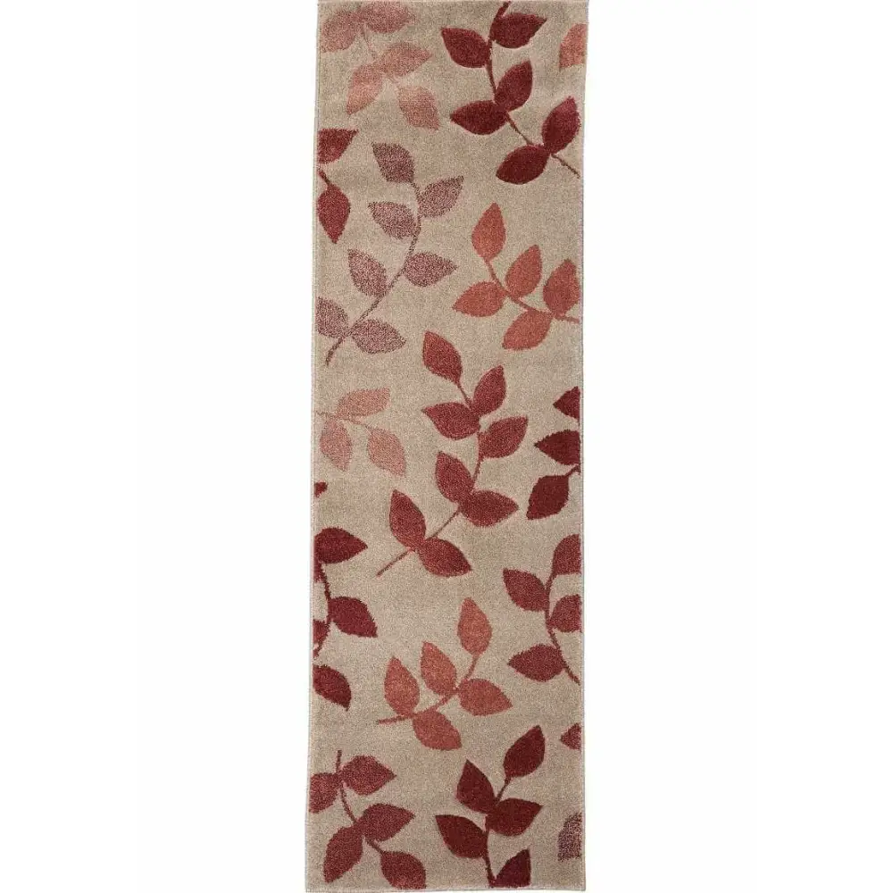 Newport Leaf Rug – Hand-Carved Floral Design - 60X200 cm / Red - Rugs