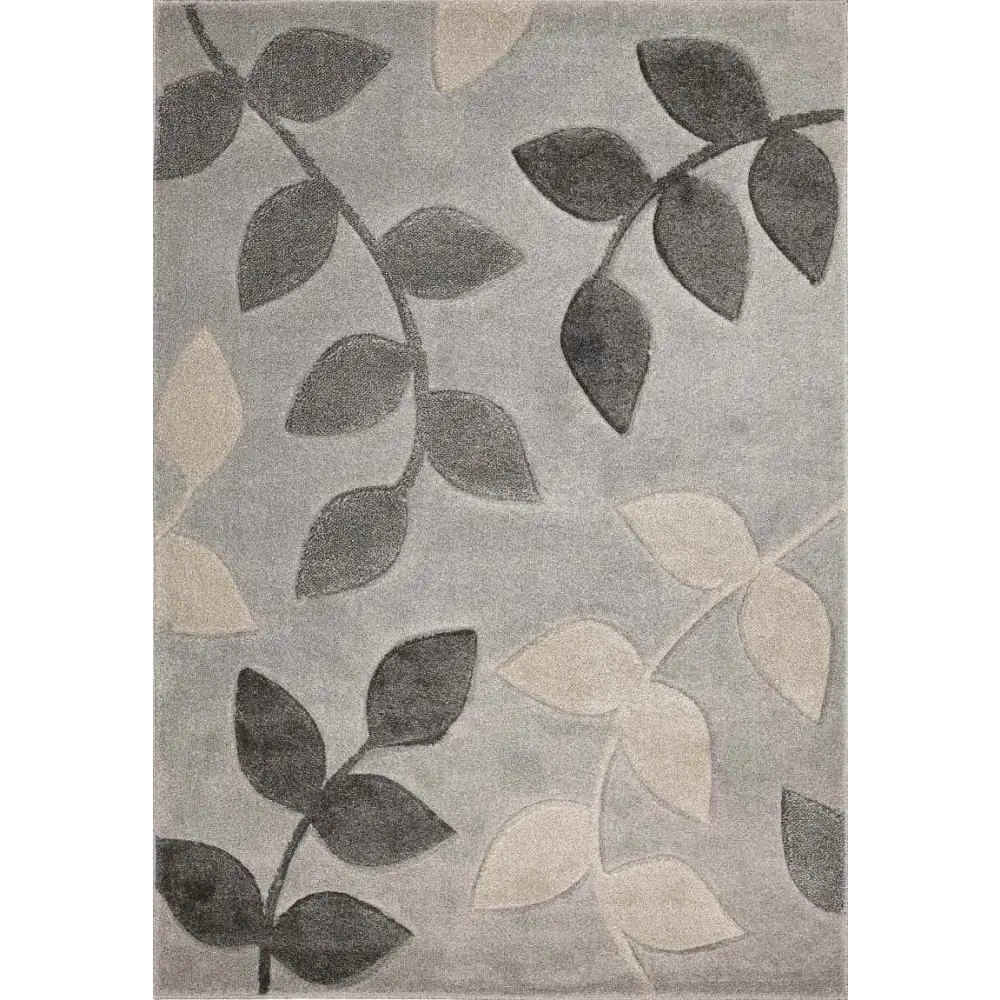 Newport Leaf Rug – Hand-Carved Floral Design - 80X150 cm / Grey - Rugs