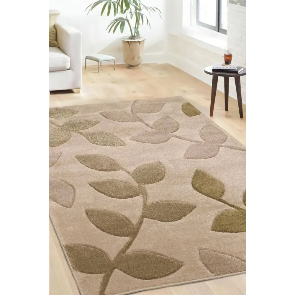 Newport Leaf Rug – Hand-Carved Floral Design - Rugs