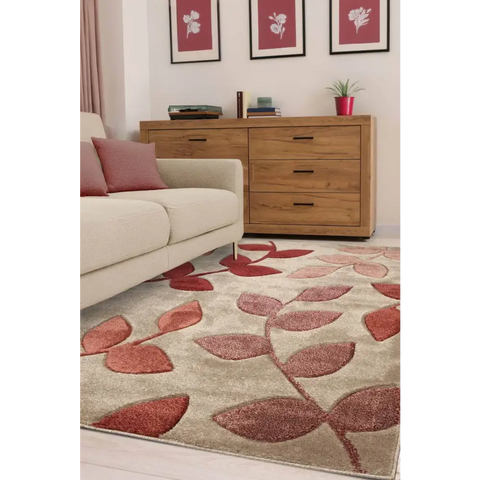 Newport Leaf Rug – Hand-Carved Floral Design - Rugs