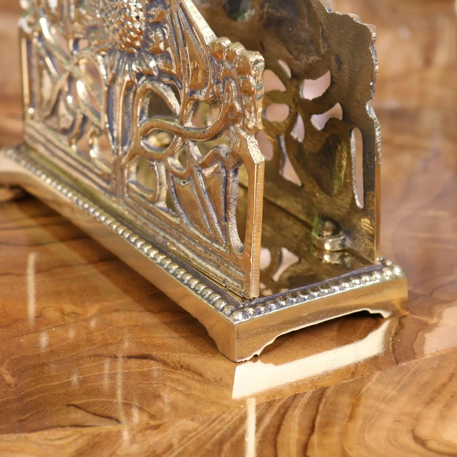 Ornate brass letter opener with intricate floral and scrollwork design from newsa sunflower luxury desk accessories