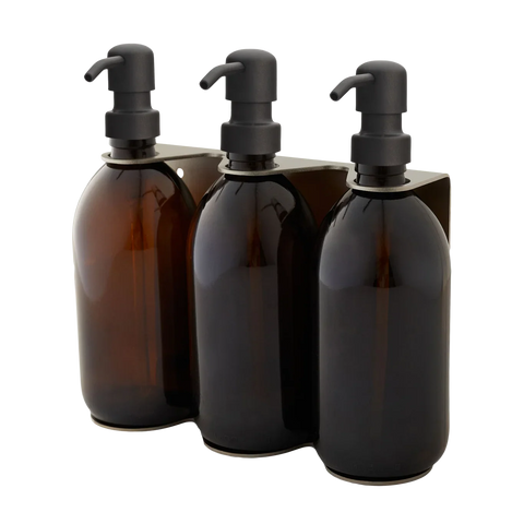 Nickel Triple Wall Mounted Soap Dispenser