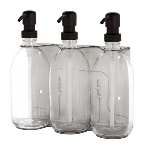 Nickel Triple Wall Mounted Soap Dispenser