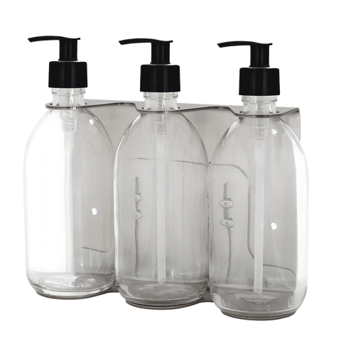Nickel Triple Wall Mounted Soap Dispenser