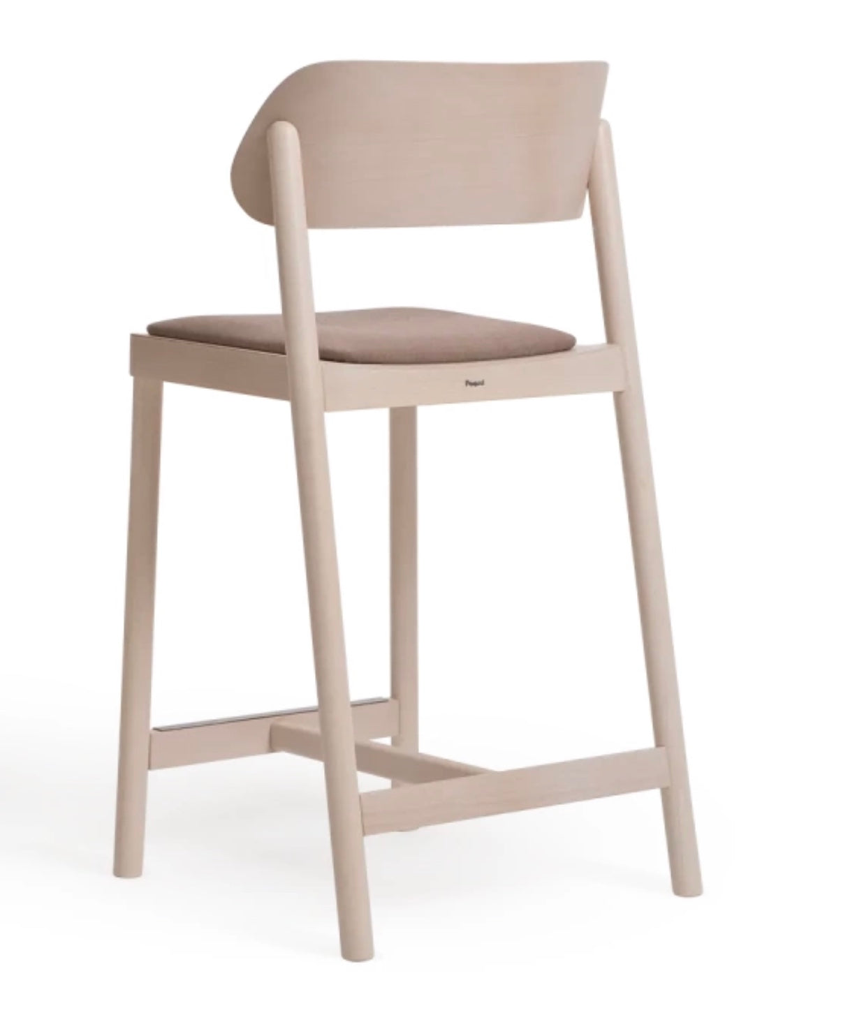 Beige wooden nimma bar stool with cushioned seat and minimalist design for stylish seating