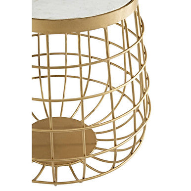 Nirav White Marble Top Side Table