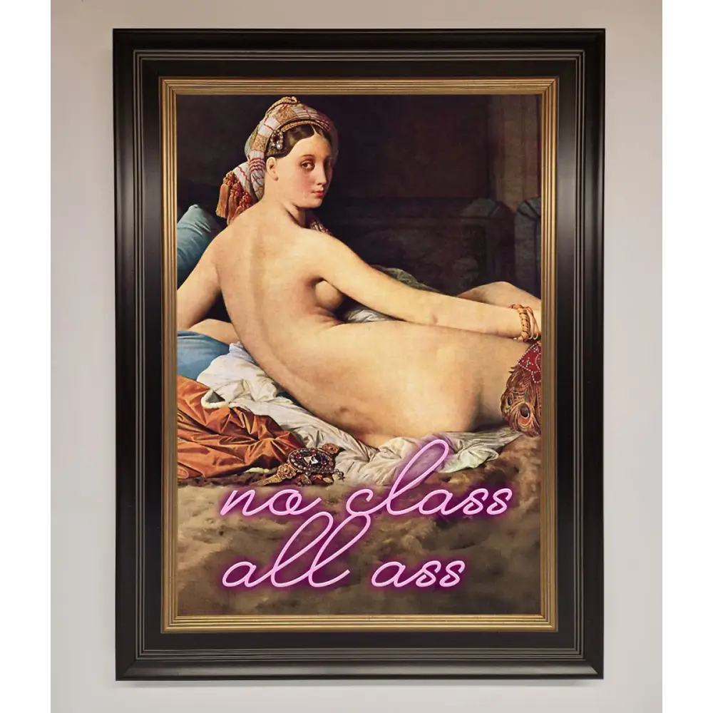 No Class All Ass Framed Print - A3 (29.7 x 42 cm) / Black Gold - Framed Print