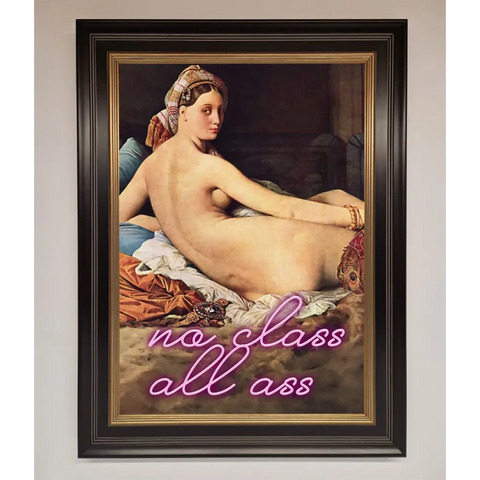 No Class All Ass Framed Print - A3 (29.7 x 42 cm) / Black Gold - Framed Print