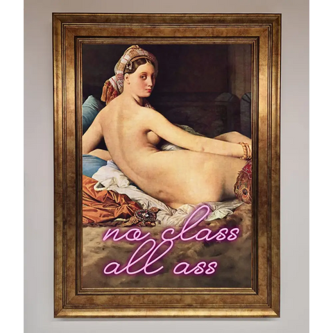 No Class All Ass Framed Print - A3 (29.7 x 42 cm) / Bronze - Framed Print