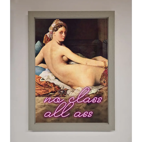 No Class All Ass Framed Print - A3 (29.7 x 42 cm) / Grey - Framed Print