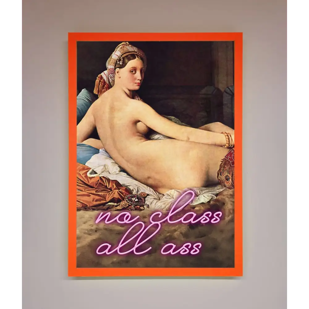 No Class All Ass Framed Print - A3 (29.7 x 42 cm) / Neon Orange - Framed Print