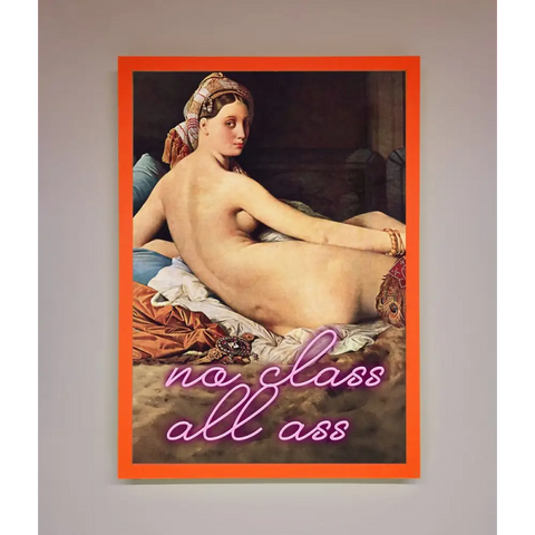 No Class All Ass Framed Print - A3 (29.7 x 42 cm) / Neon Orange - Framed Print