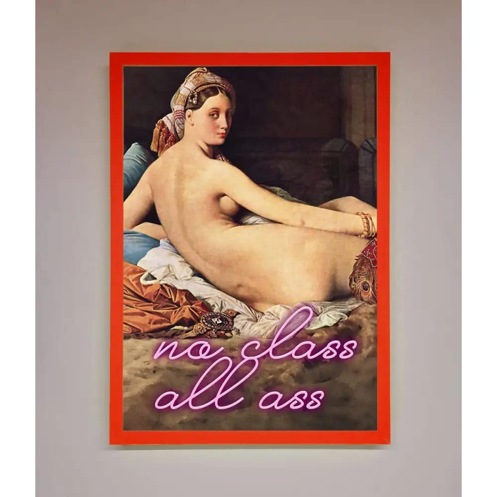 No Class All Ass Framed Print - A3 (29.7 x 42 cm) / Neon Red - Framed Print