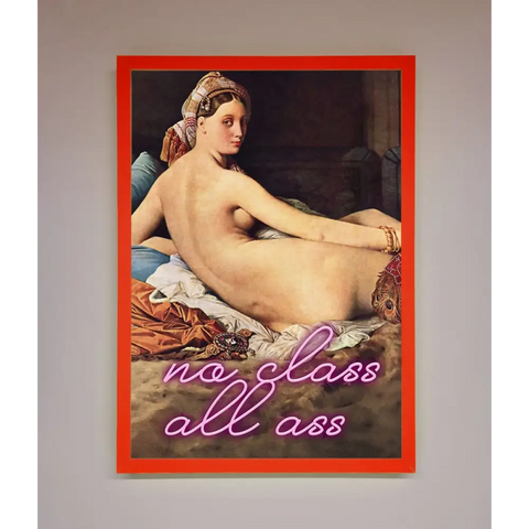 No Class All Ass Framed Print - A3 (29.7 x 42 cm) / Neon Red - Framed Print