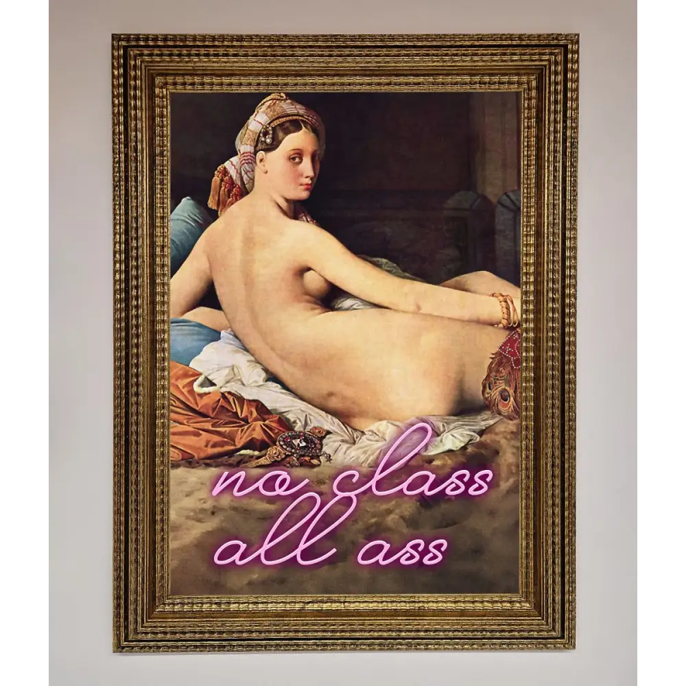 No Class All Ass Framed Print - A3 (29.7 x 42 cm) / Ornate Gold - Framed Print