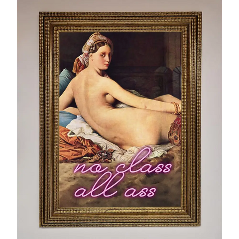 No Class All Ass Framed Print - A3 (29.7 x 42 cm) / Ornate Gold - Framed Print