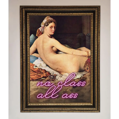 No Class All Ass Framed Print - A3 (29.7 x 42 cm) / Ornate Gold Black - Framed Print