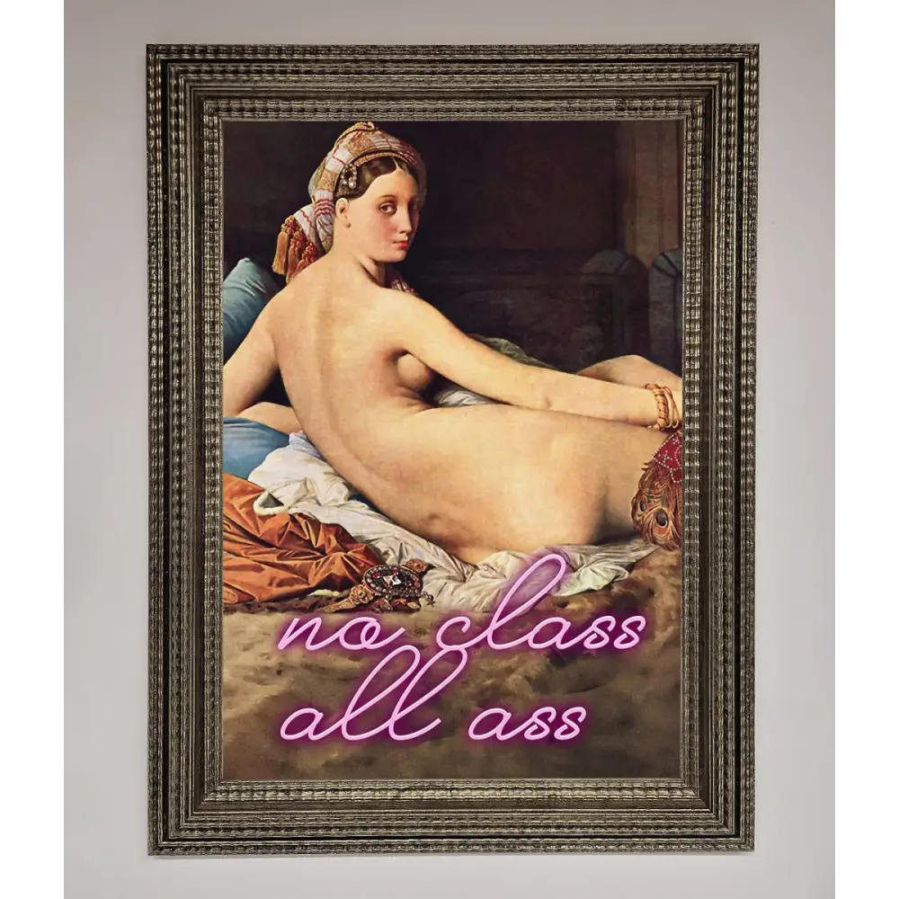 No Class All Ass Framed Print - A3 (29.7 x 42 cm) / Ornate Silver - Framed Print