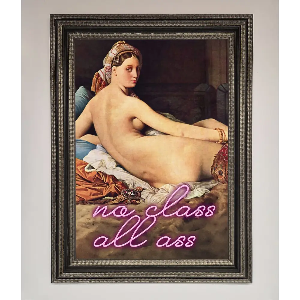 No Class All Ass Framed Print - A3 (29.7 x 42 cm) / Ornate Silver Black - Framed Print