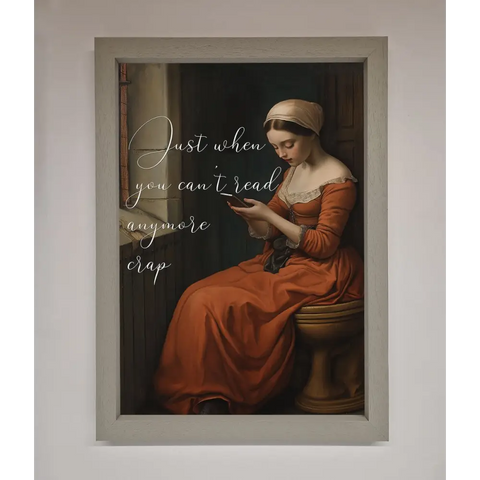 No More Crap Framed Poster - A3 (29.7 x 42 cm) / Grey - Framed Print