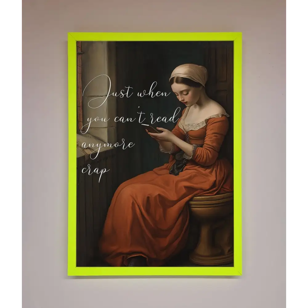 No More Crap Framed Poster - A3 (29.7 x 42 cm) / Neon Green - Framed Print