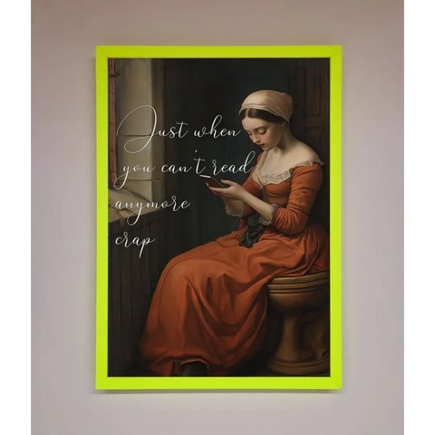 No More Crap Framed Poster - A3 (29.7 x 42 cm) / Neon Green - Framed Print