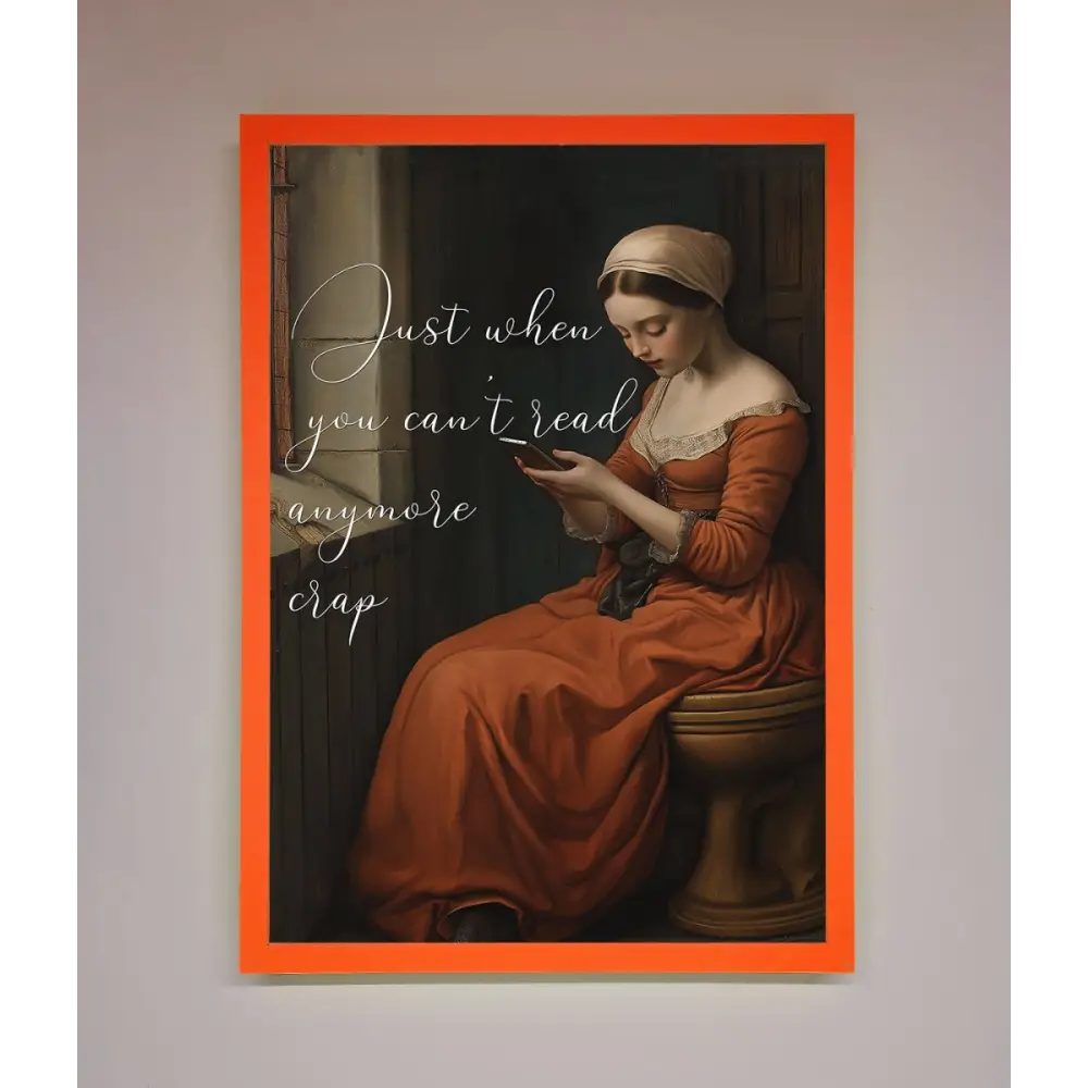 No More Crap Framed Poster - A3 (29.7 x 42 cm) / Neon Orange - Framed Print