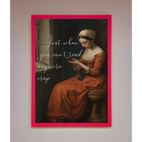 No More Crap Framed Poster - A3 (29.7 x 42 cm) / Neon Pink - Framed Print