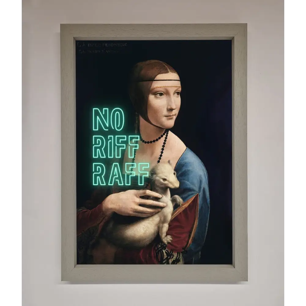 No Riff Raff Framed Print - A3 (29.7 x 42 cm) / Grey - Framed Print