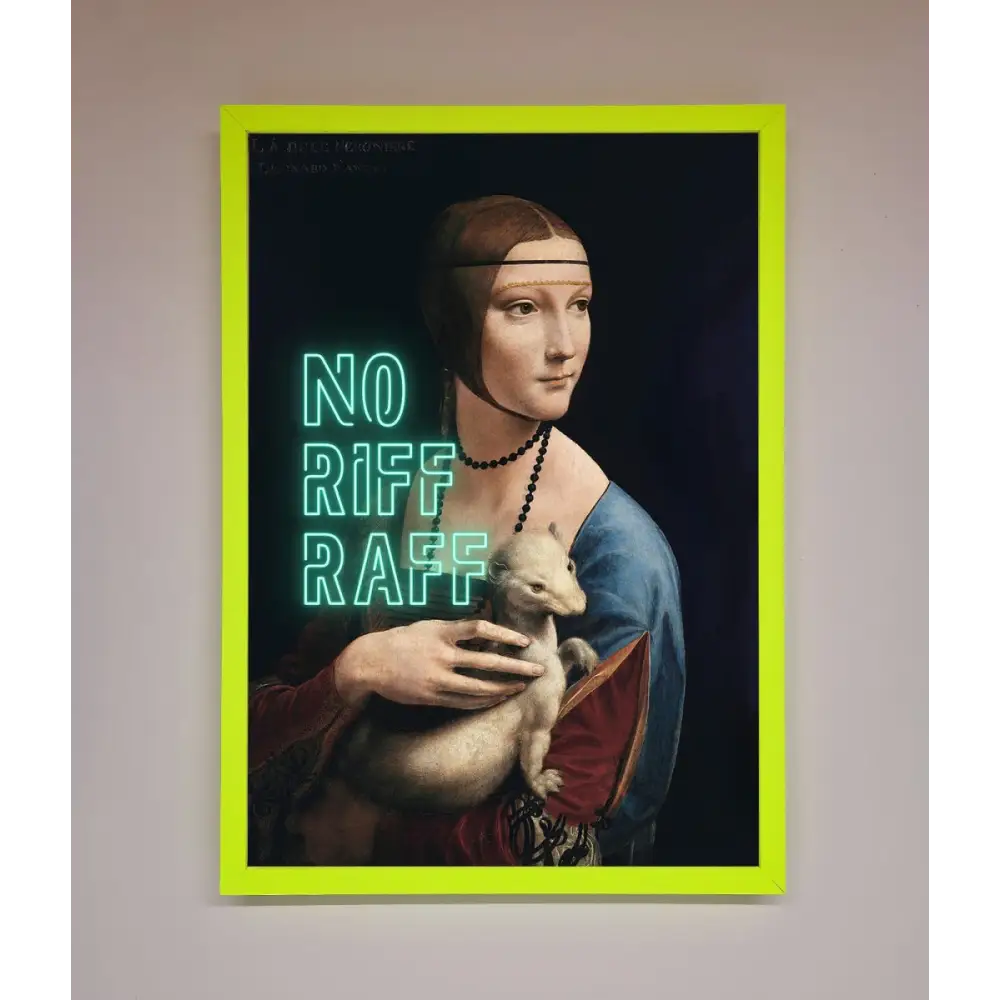 No Riff Raff Framed Print - B0 (100 x 141 cm) / Neon Green - Framed Print