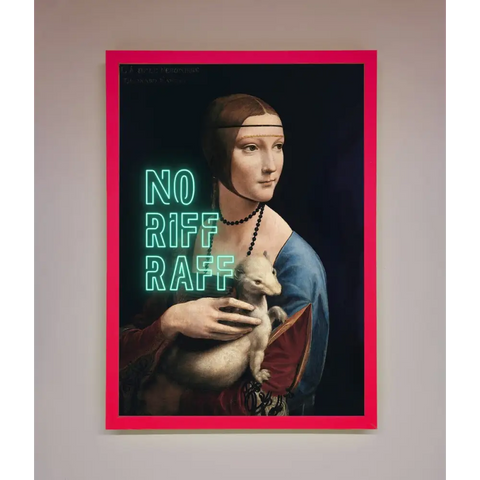 No Riff Raff Framed Print - B0 (100 x 141 cm) / Neon Pink - Framed Print