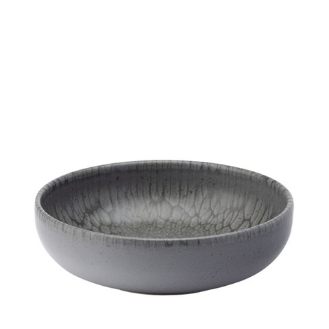 Gray ceramic nocturne bowl 6.25 inch with crackled glaze finish perfect for serving or decor