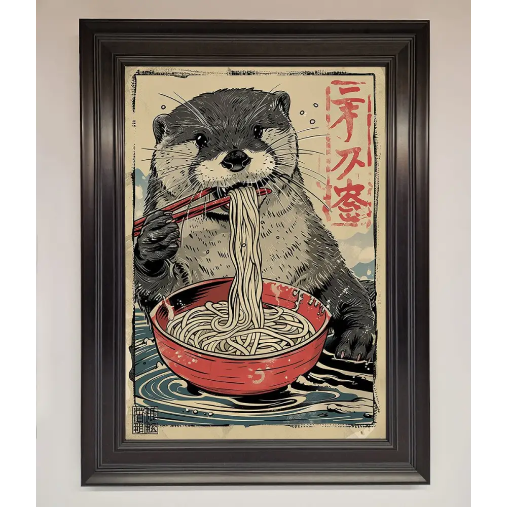 Noodles Otter Framed Wall Art - A1 (59.4 x 84.1 cm) / Matt Black - Framed Print