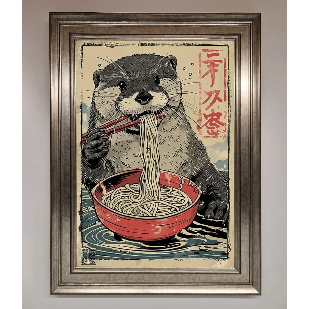 Noodles Otter Framed Wall Art - A3 (29.7 x 42 cm) / Silver - Framed Print