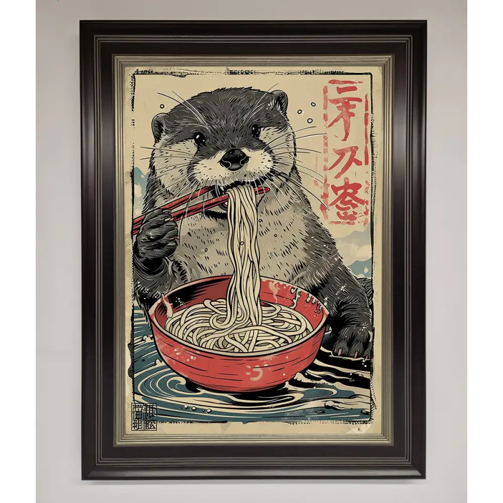 Noodles Otter Framed Wall Art - B0 (100 x 141 cm) / Black Silver - Framed Print