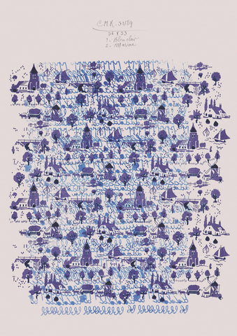 No.057 - Nordic Blues - Vintage Archive Poster Prints