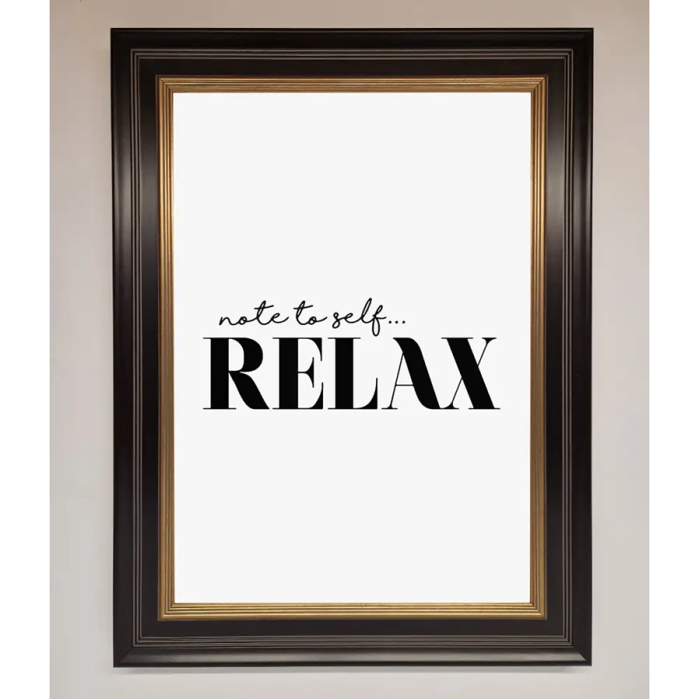 Not to Self Motivational quote Framed Wall Art - B0 (100 x 141 cm) / Black Gold - Framed Print