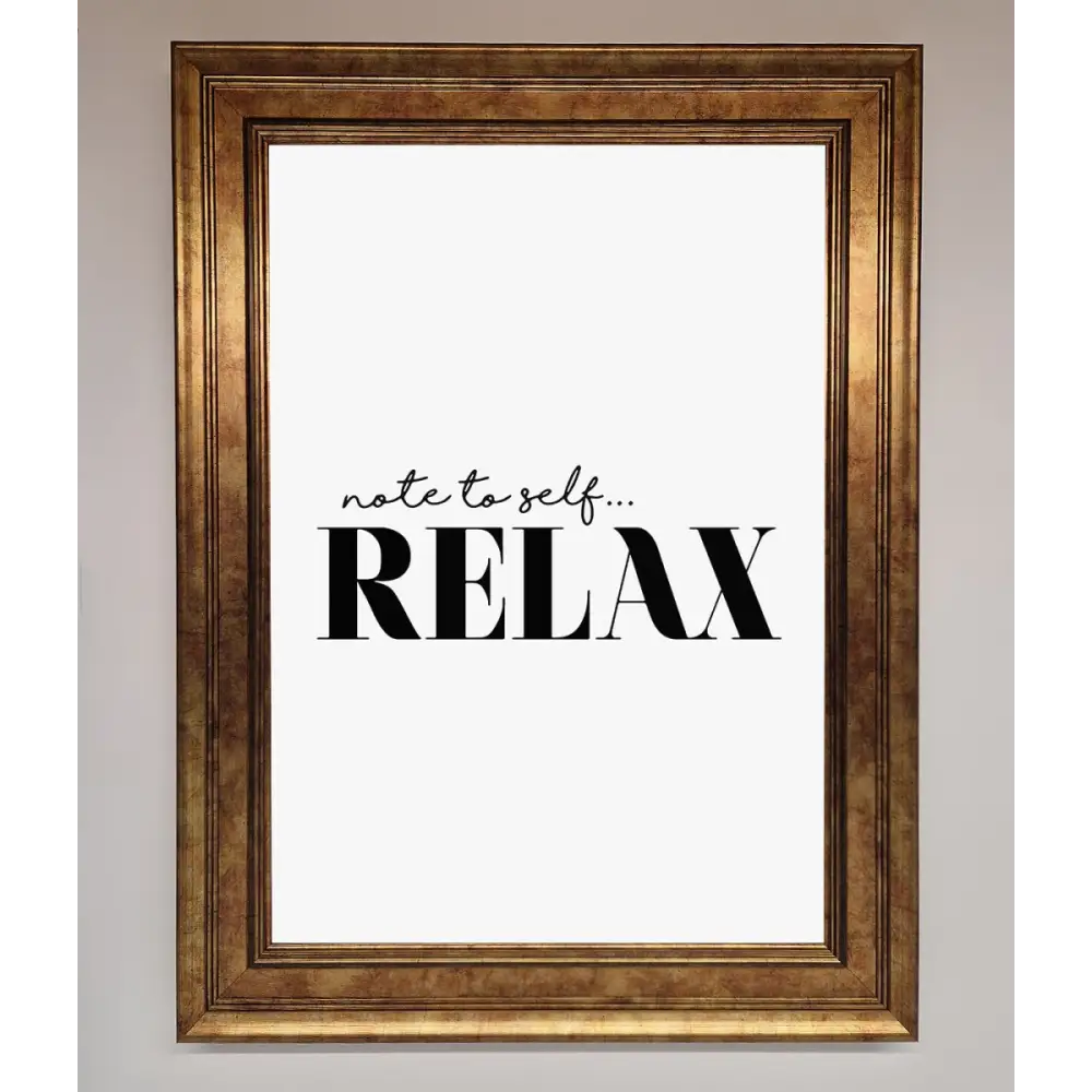 Not to Self Motivational quote Framed Wall Art - B0 (100 x 141 cm) / Bronze - Framed Print