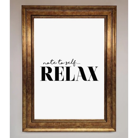 Not to Self Motivational quote Framed Wall Art - B0 (100 x 141 cm) / Bronze - Framed Print